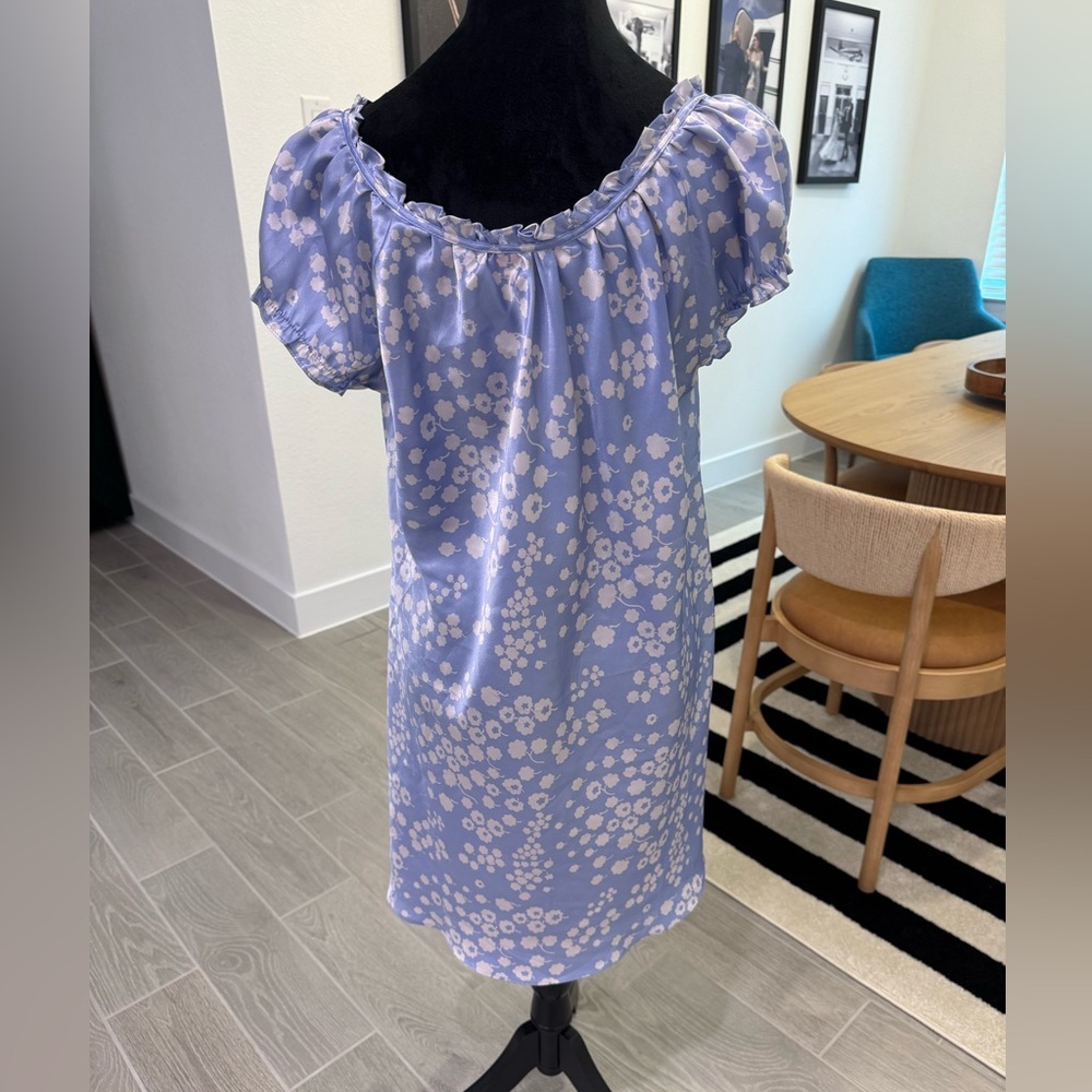 OSCAR DE LA RENTA PINK LABEL Nightgown Light Blue Floral Dainty Medium VGUC - Picture 2 of 3